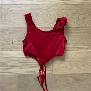 Red lace up corset
